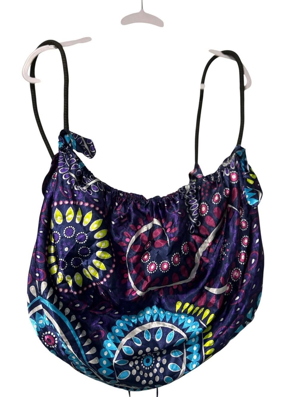 Old Navy Y2K Hobo Bag Paisley Satin Large Boho Shoulder Purse Oversized Slouchy
